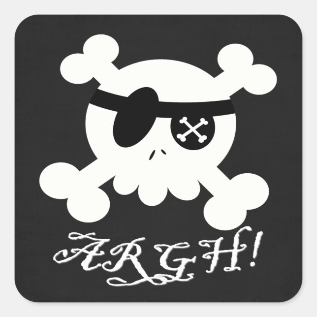 Pirate Quadratischer Aufkleber (Vorderseite)