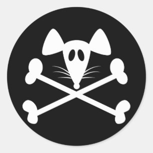 Pirate Rodent Runder Aufkleber