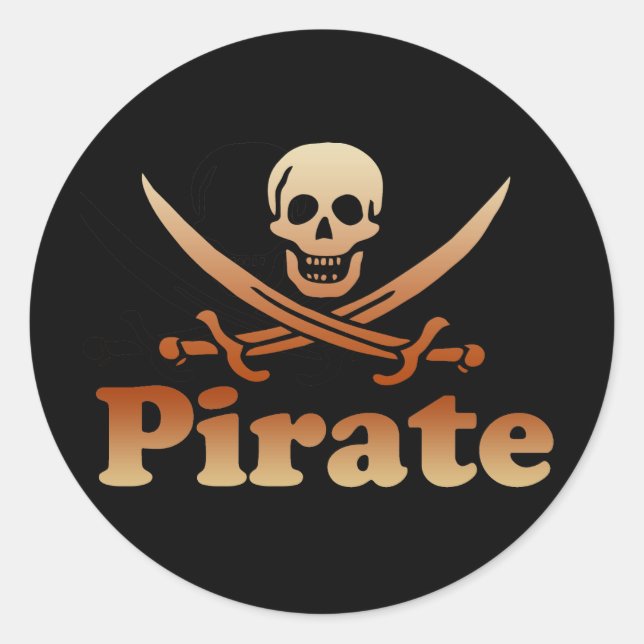 Pirate Runder Aufkleber (Vorderseite)