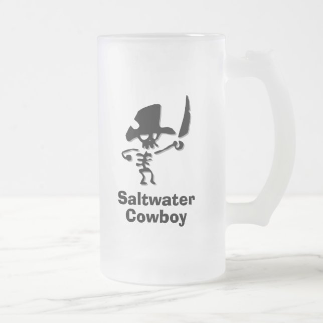 Pirate Saltwater Cowboy Mattglas Bierglas (Rechts)