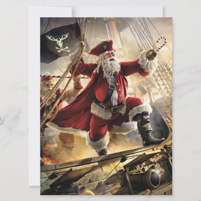 Pirate Santa Feiertagskarte (Vorderseite)