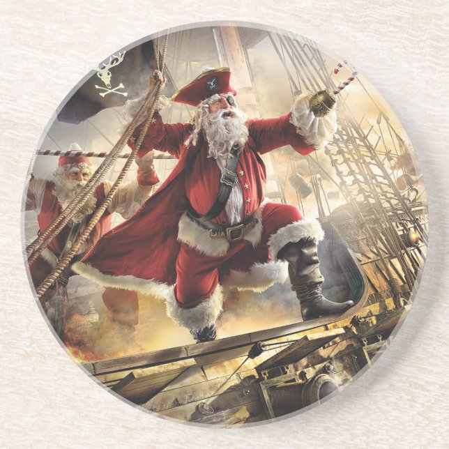 Pirate Santa Getränkeuntersetzer (Vorne)