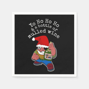 Pirate Santa Mulled Wein Weihnachten Serviette