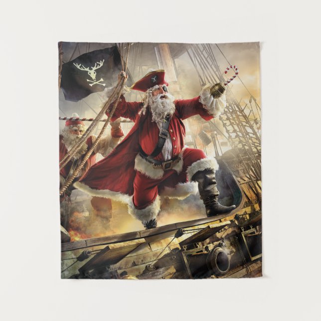 Pirate Santa Wandteppich (Vorderseite)