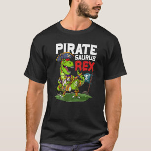 Pirate Saurus Rex Dinosaur Jolly Roger Halloween K T-Shirt