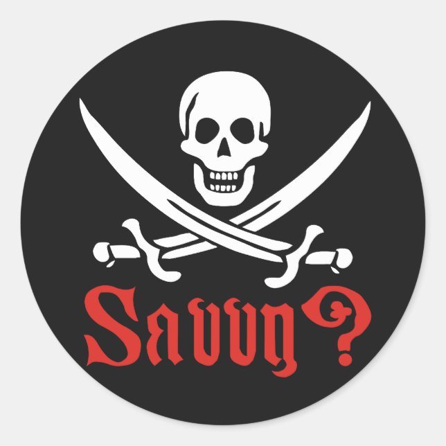 Pirate Savvy Runder Aufkleber (Vorderseite)