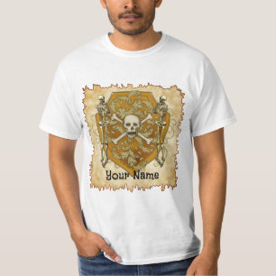 Pirate-Schädel-Schild T-Shirt