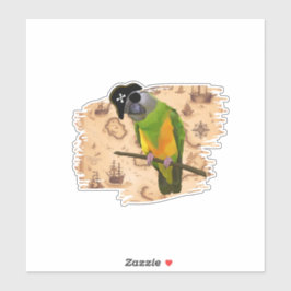 Pirate Senegal Parrot Schatzkarte Aufkleber