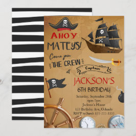 Pirate Ship Birthday Invite Einladung