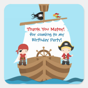 Pirate Ship Birthday Vielen Dank, Ihr Aufkleber