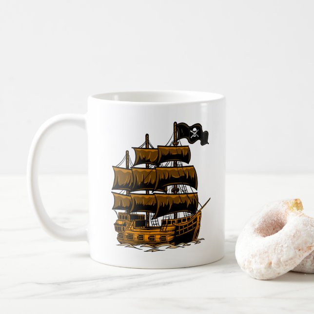 Pirate Ship Coffee Mug Kaffeetasse (Mit Donut)