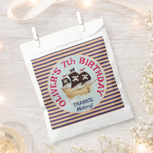 Pirate Ship Kindergeburtstag Party Geschenktütchen (Ausgeschnitten)