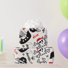 Pirate Ship Skulls Fun Kids Boy's Birthday Party Geschenkpapier