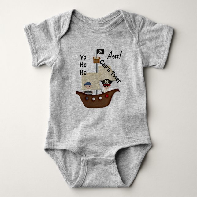 Pirate Ship Treasure Baby Baby Strampler (Vorderseite)