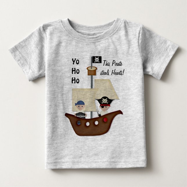 Pirate Ship Treasure Baby T-shirt (Vorderseite)