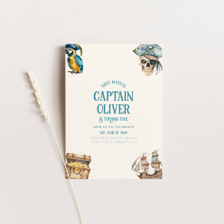 Pirate Ship Treasure Birthday Invite Einladung
