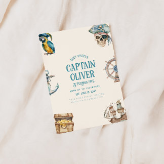 Pirate Ship Treasure Birthday Invite Einladung