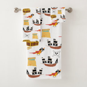 Pirate Ship Treasure Thest Muster Badhandtuch Set