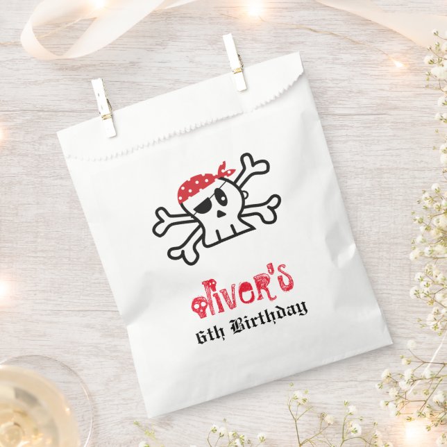 Pirate Skeleton Boy Birthday Party Fevor Bag Geschenktütchen (Ausgeschnitten)