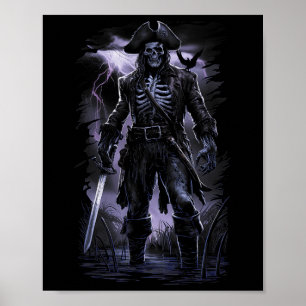 Pirate Skeleton Ghost Ship Halloween Kostüm Party Poster