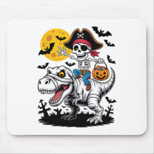 Pirate Skeleton Halloween T Rex Candy Dinosaur Shi Mousepad