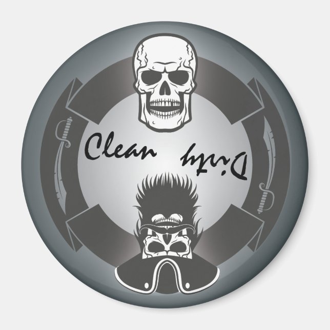 Pirate Skeleton Saubere Geschirrspülmaschine Magnet (Vorne)