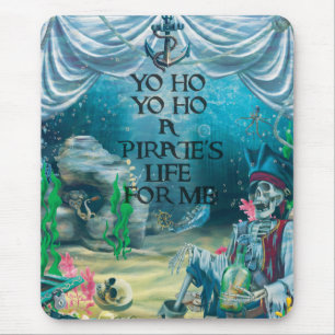 Pirate Skeleton Schatz im Meer Mousepad