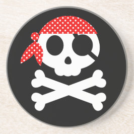 Pirate Skeleton Skull Bandanna Getränkeuntersetzer