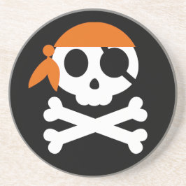 Pirate Skeleton Skull Bandanna Sandstein Untersetzer