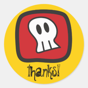 Pirate Skeleton Skull & Bones Boys Geburtstagspart Runder Aufkleber