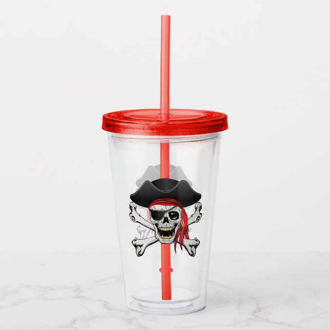 Pirate Skull Acryltrinkbecher (Vorderseite)