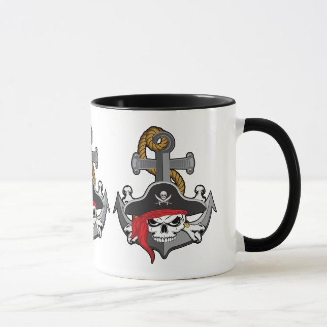 Pirate Skull Anchor Tasse (Rechts)