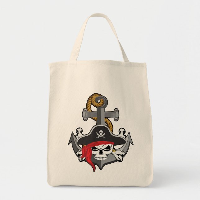 Pirate Skull Anchor Tragetasche (Vorne)