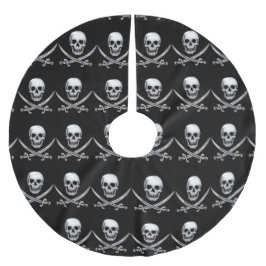 Pirate Skull and Sword Crossbones (TLAPD) Polyester Weihnachtsbaumdecke