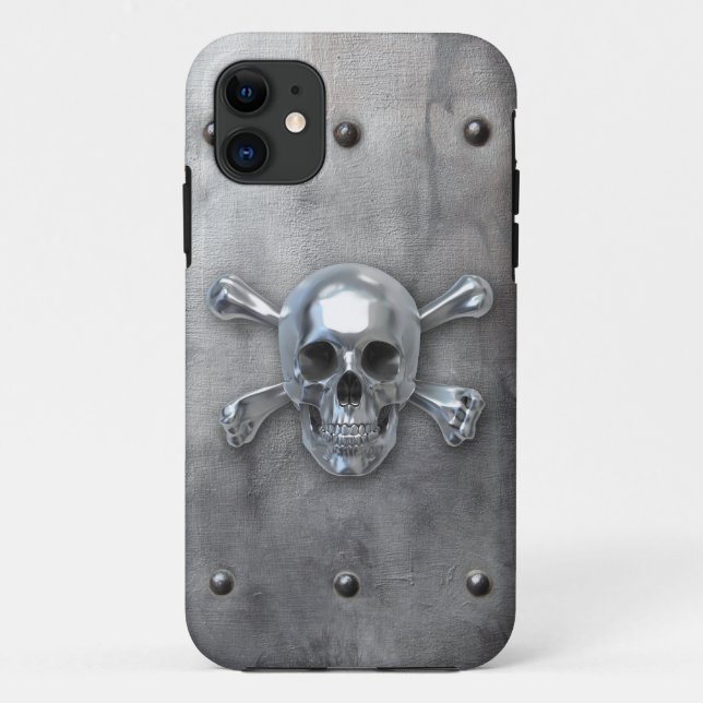 Pirate Skull auf Metal Case-Mate iPhone Hülle (Rückseite)