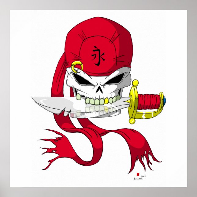 Pirate Skull Bandana Poster (Vorne)