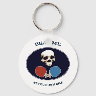 Pirate Skull Beat Me Ping Pong Schlüsselanhänger