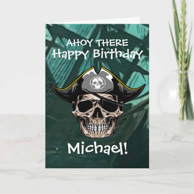 Pirate Skull Captain Jack Karte (Vorderseite)