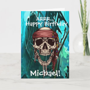 Pirate Skull Captain Ship Card Karte