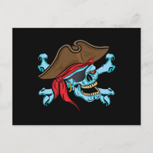 Pirate Skull & Crossbone Postkarte