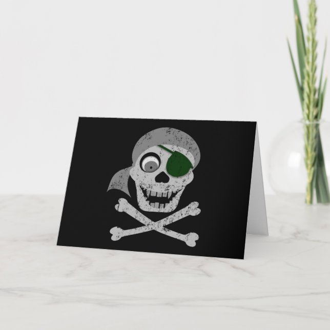 Pirate Skull & Crossbones Cards Karte (Vorderseite)