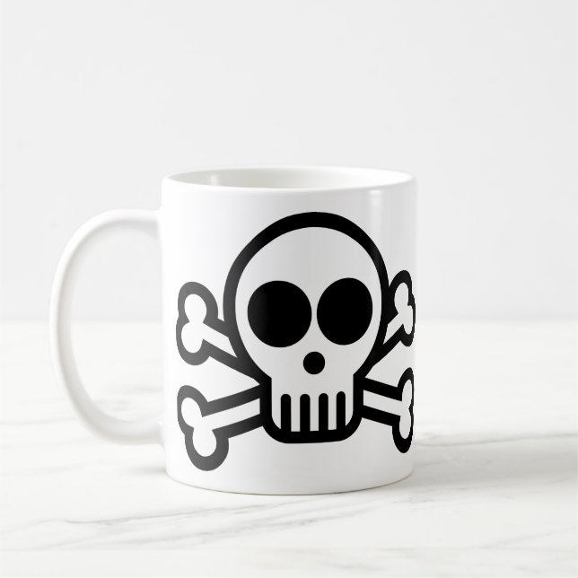 Pirate Skull & Crossbones Coffee Mug - 325 ml (Gauche)