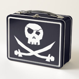 +{ Pirate Skull & Crossbones }}+ Metall Brotdose