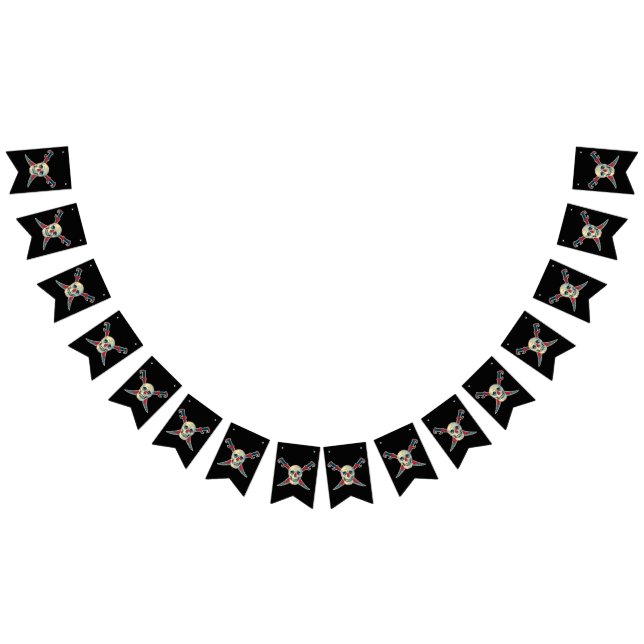 Pirate (Skull) - Custom Frack Party Bunting Wimpelkette (Alle)