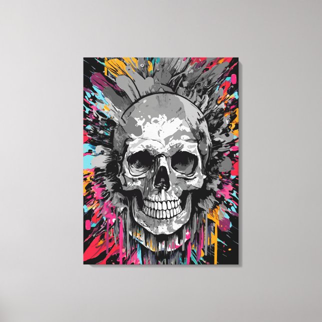 Pirate Skull - farbenfrohe Skull Canvas Print Leinwanddruck (Vorderseite)