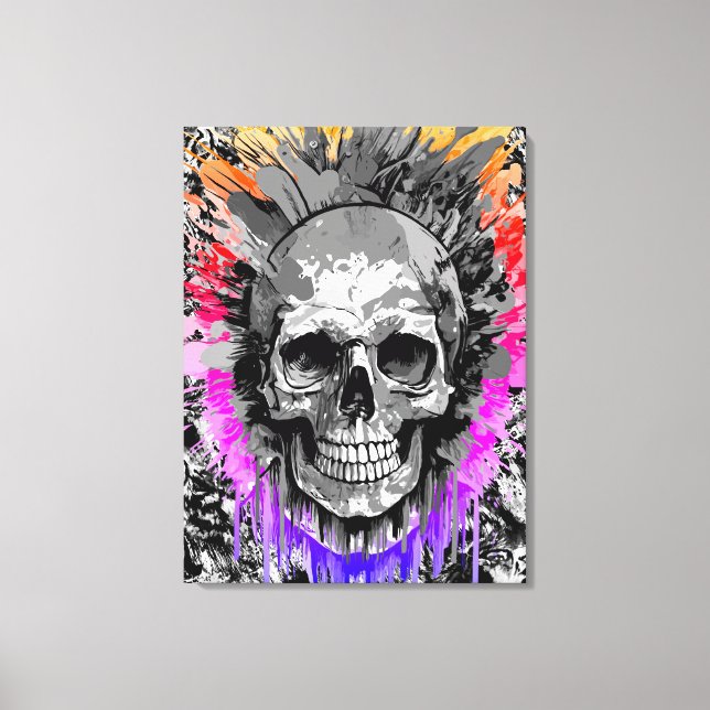 Pirate Skull - farbenfrohe Skull Canvas Print Leinwanddruck (Vorderseite)