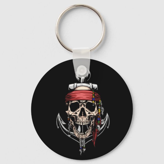 Pirate Skull Ghost Raider Ship Schlüsselanhänger (Vorderseite)
