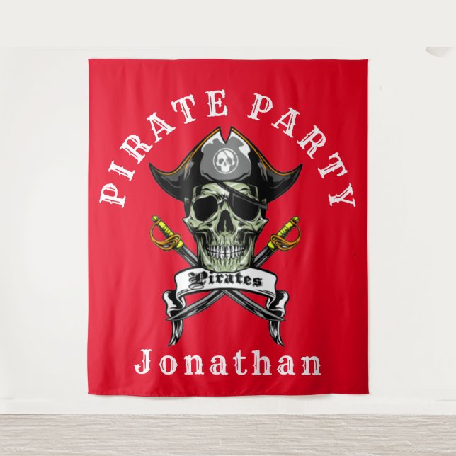 Pirate Skull Ghost Royal Party Hintergrund Wandteppich (Vorderseite)