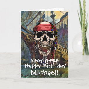 Pirate Skull Ghost SHIP Cannon Karte