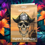 Pirate Skull Ghost Ship Karte<br><div class="desc">Pirate Skull Ghost Ship Captain Perfect personalisierte Piraten Geburtstagskarte für ein kleines Mädchen oder einen kleinen Jungen. "Für Piratenliebhaber" Klicken Sie auf die Schaltfläche "Anpassen!",  um Textgröße,  Textfarbe,  Schriftart und mehr zu ändern!</div>